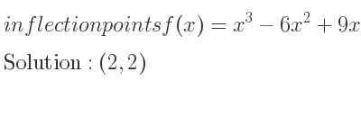 The inflection points of f(x)=x^3-6x^2+9x are (2,2)